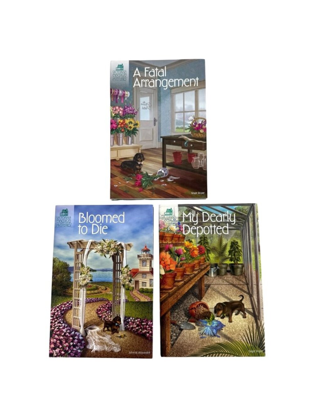 3 Victorian Mansion Flower Shop Mysteries Books 1 2 4‎ Hardcover DJ Kaylee Bleu